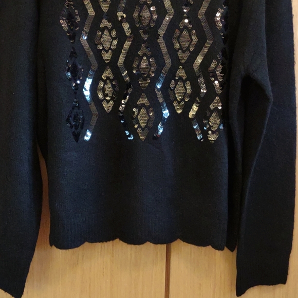 +SZ NWT LS BLK Sequin Sweater SZ 2X BY Blue Sol - Picture 4 of 9